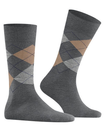 Burlington Edinburgh heren sokken dark grey