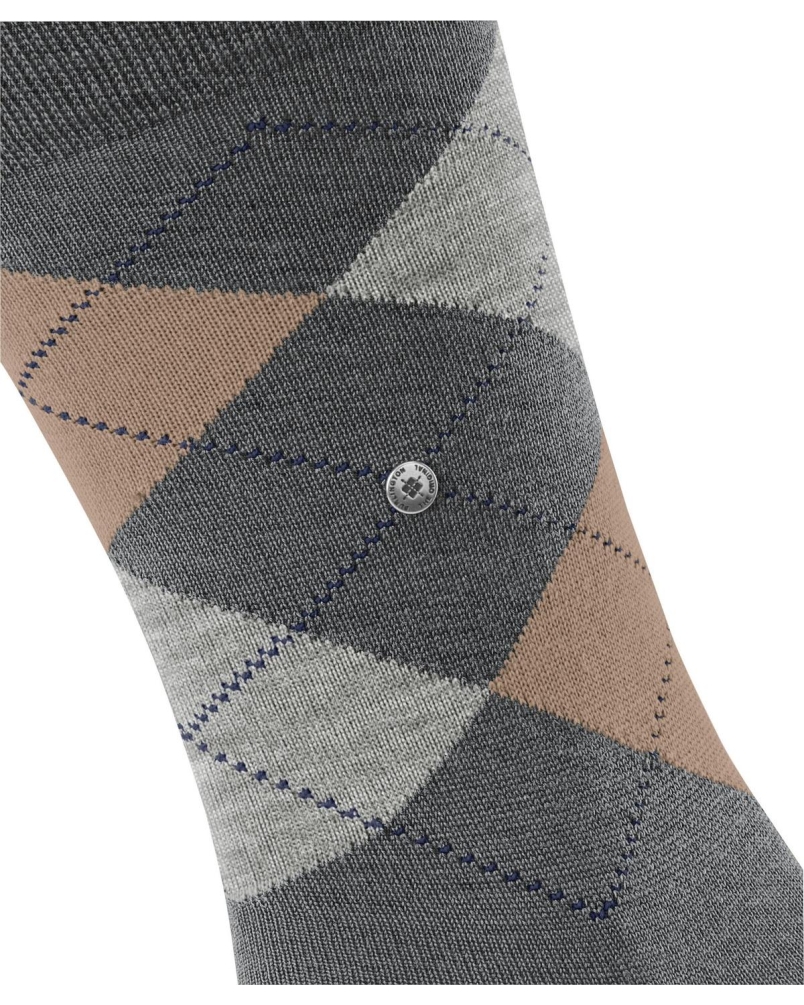 Burlington Edinburgh heren sokken dark grey