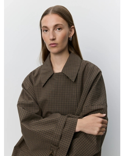 Sofie Schnoor Selina oversized coat brown check