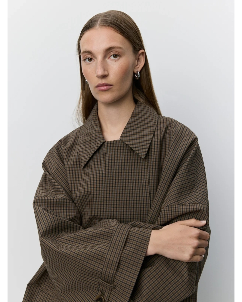 Sofie Schnoor Selina oversized coat brown check
