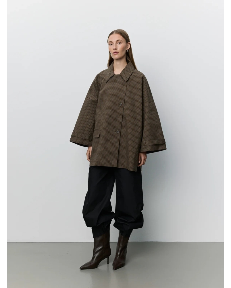 Sofie Schnoor Selina oversized coat brown check