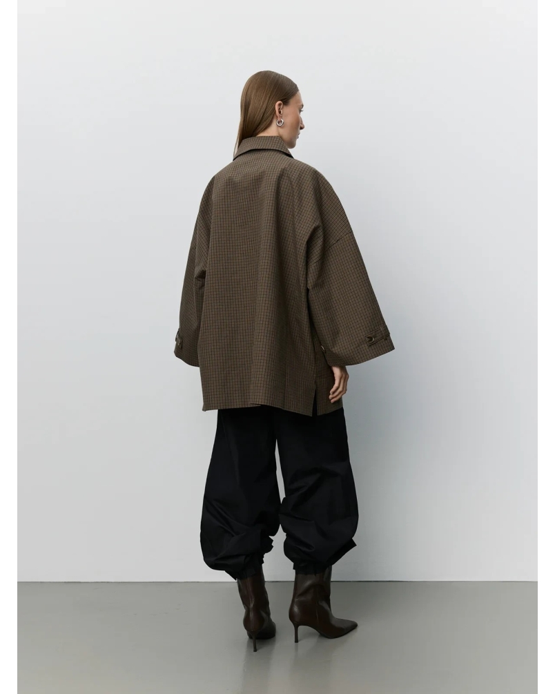 Sofie Schnoor Selina oversized coat brown check