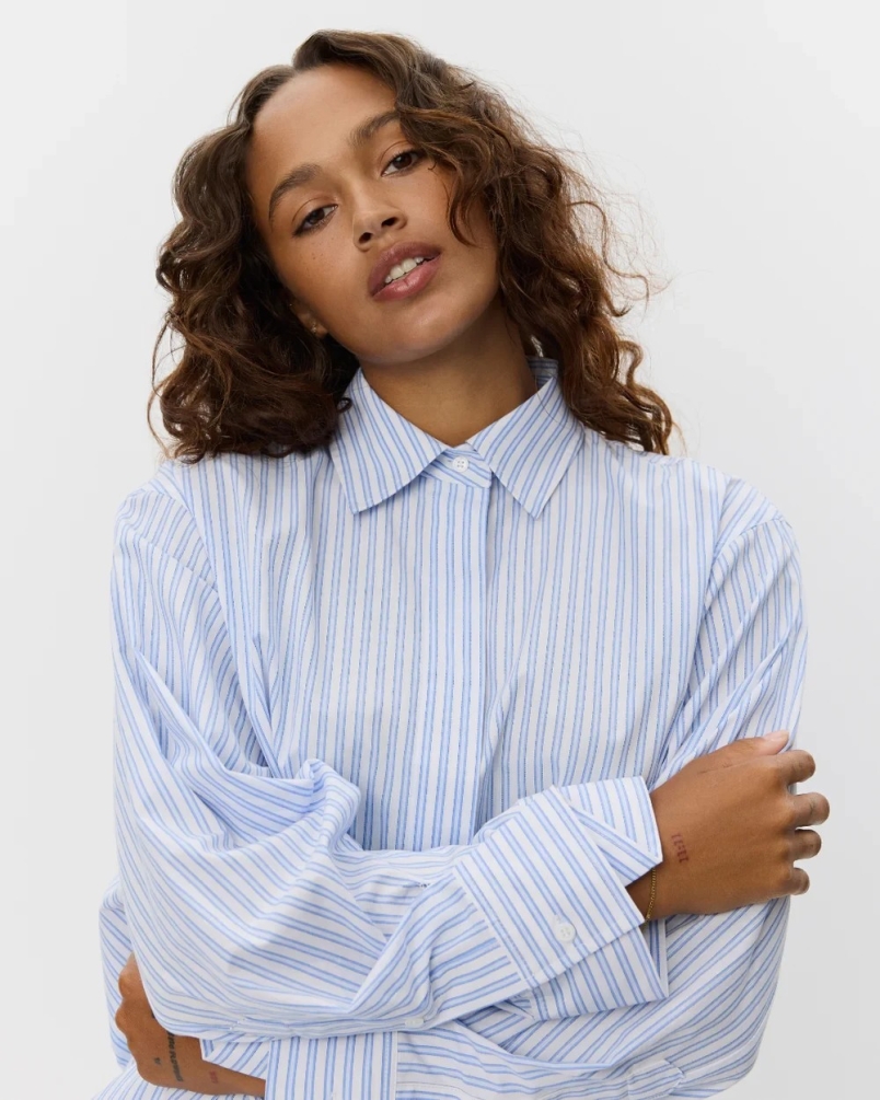 Sofie Schnoor Abby moomin shirt blue striped