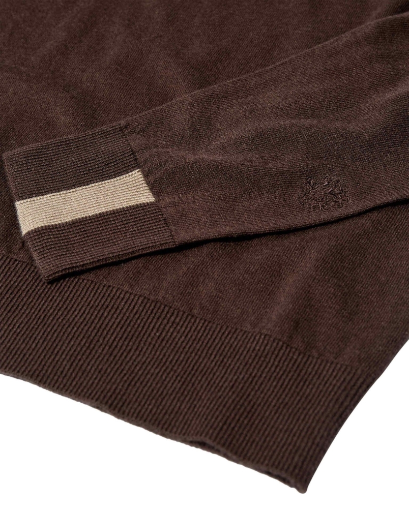 Mos Mosh Gallery Adam soft roll neck knit chocolate brown