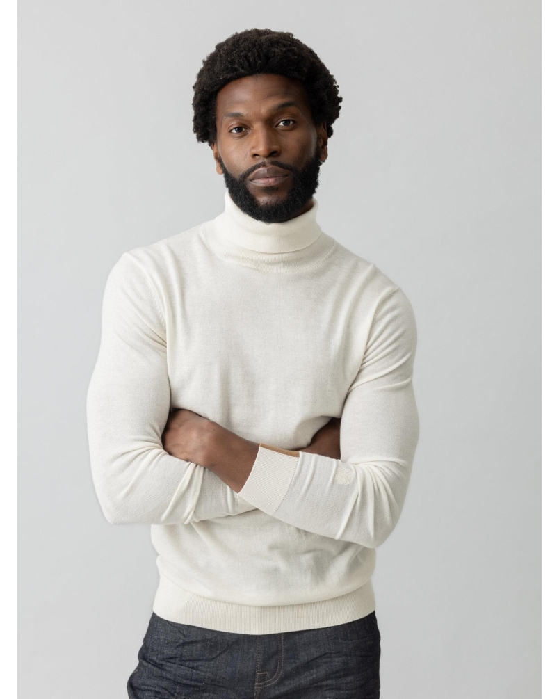 Mos Mosh Gallery Adam soft roll neck knit chocolate brown