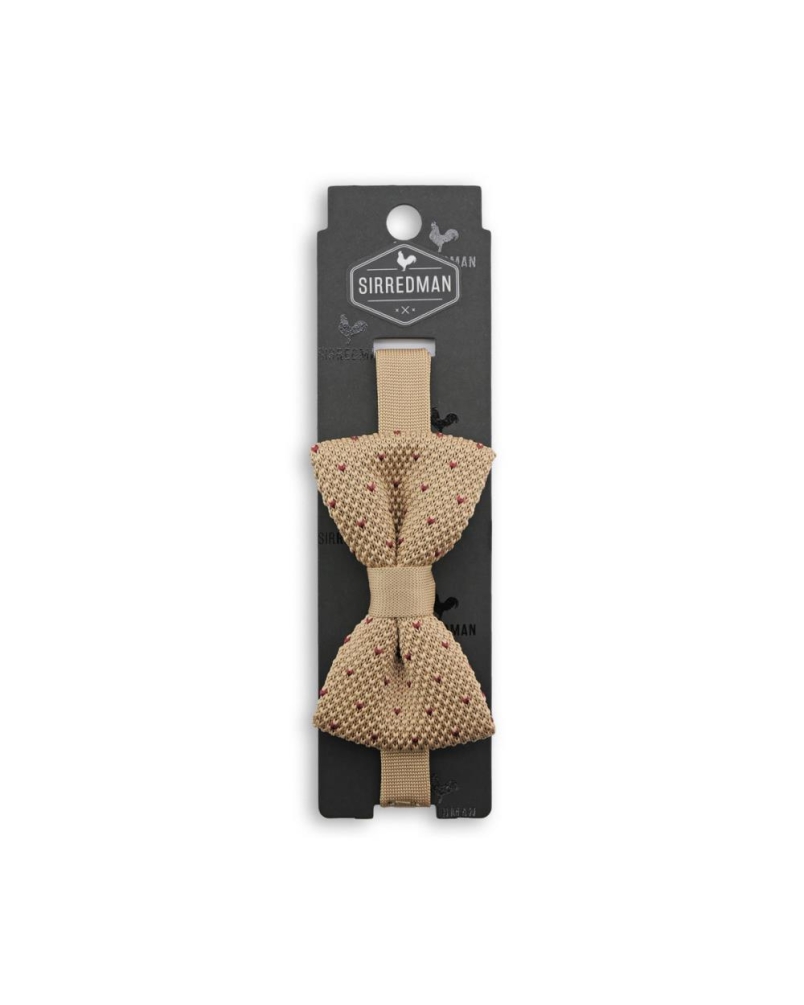 Sir Redman Bowtie gebreid Flying V beige/bordeauxrood
