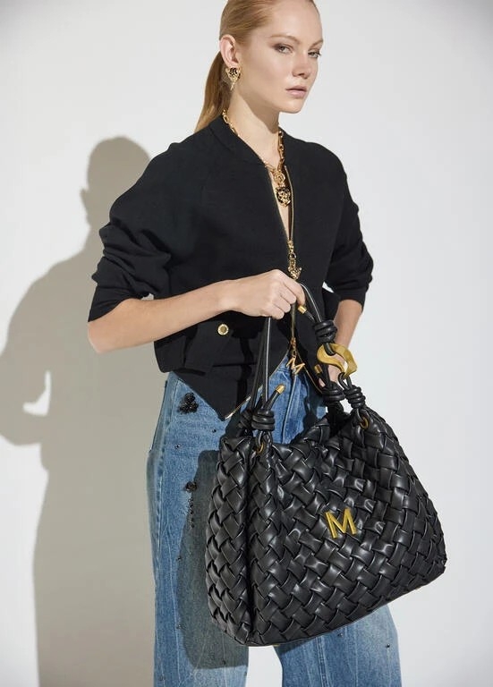 Lola Casademunt  Faux Leather Braided bag black