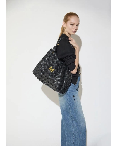 Lola Casademunt  Faux Leather Braided bag black