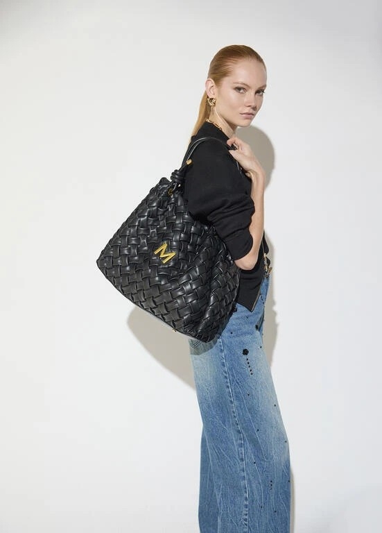 Lola Casademunt  Faux Leather Braided bag black