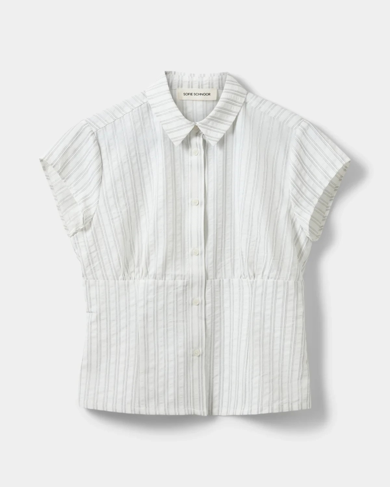 Sofie Schnoor Lilyan striped slim fit shirt off white/black stripe