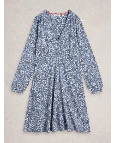 White Stuff Meg jersey dress blue mlt