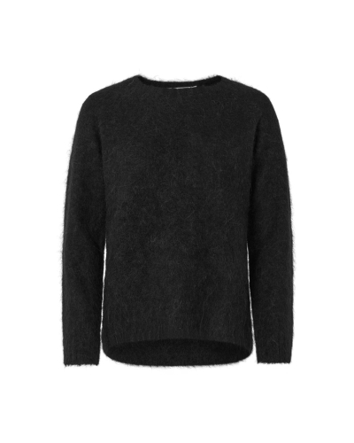 Rabens Saloner Dinea - Fluffy knit open back sweater black
