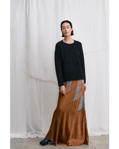 Rabens Saloner Dinea - Fluffy knit open back sweater black