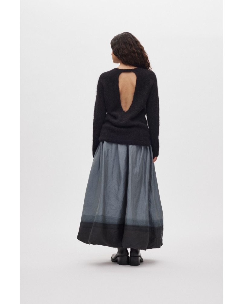 Rabens Saloner Dinea - Fluffy knit open back sweater black