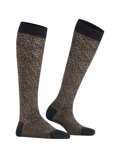 Falke Snow glitter dames kniekousen black