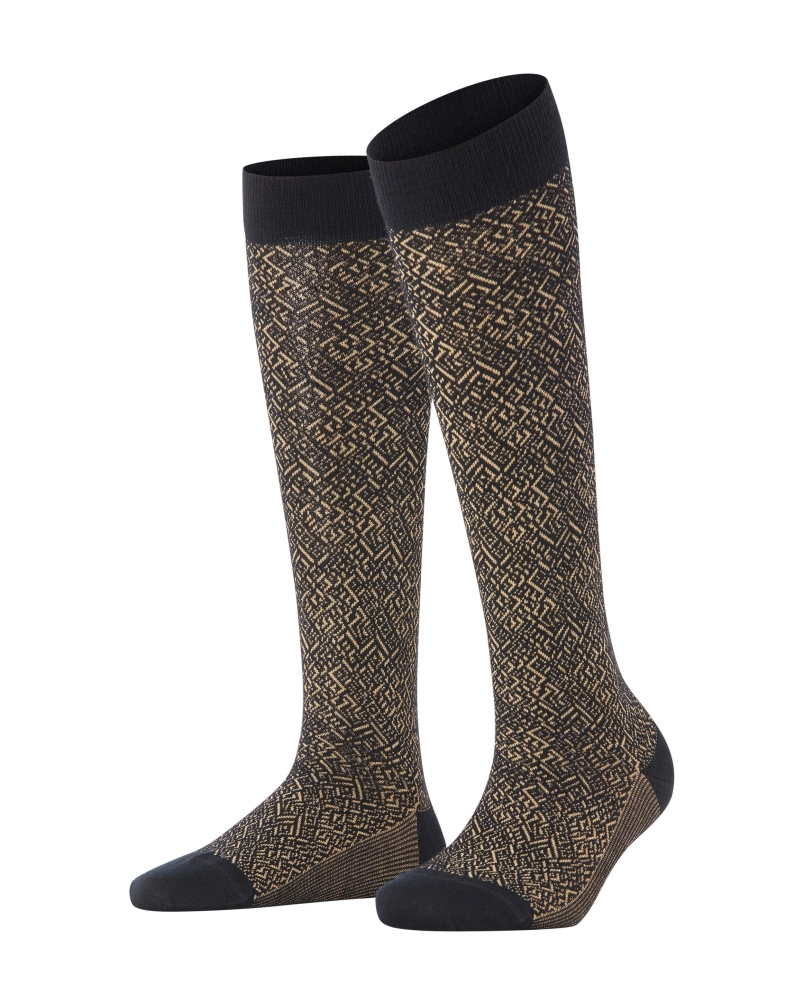 Falke Snow glitter dames kniekousen black