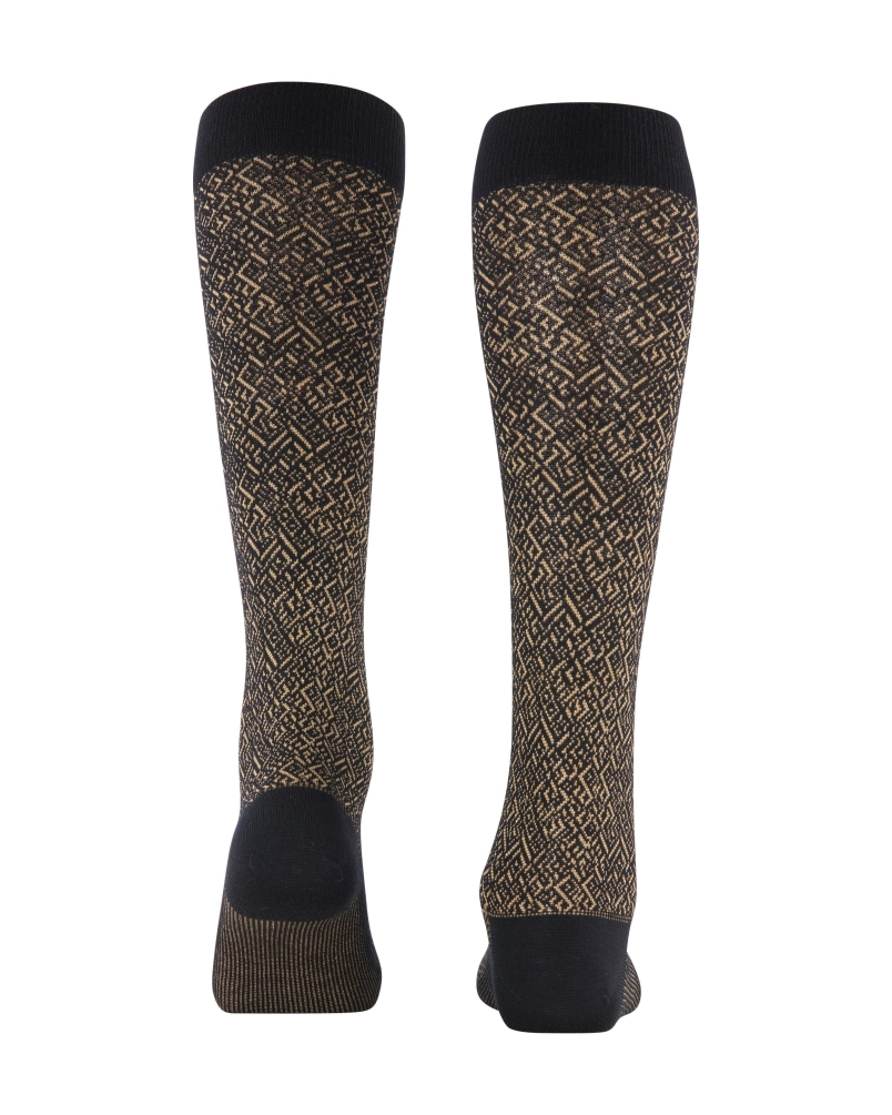 Falke Snow glitter dames kniekousen black