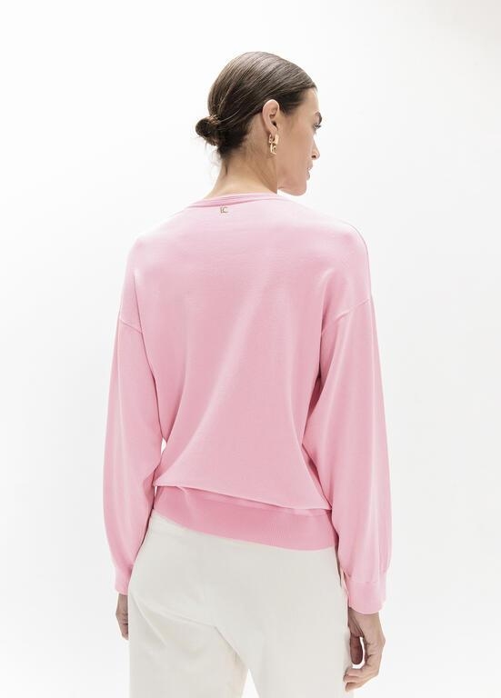Lola Casademunt V-neck sweater with patches pink