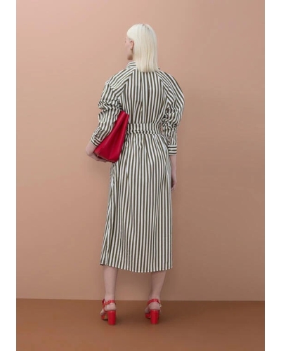 Lola Casademunt Shirt dress stripe ecru/green