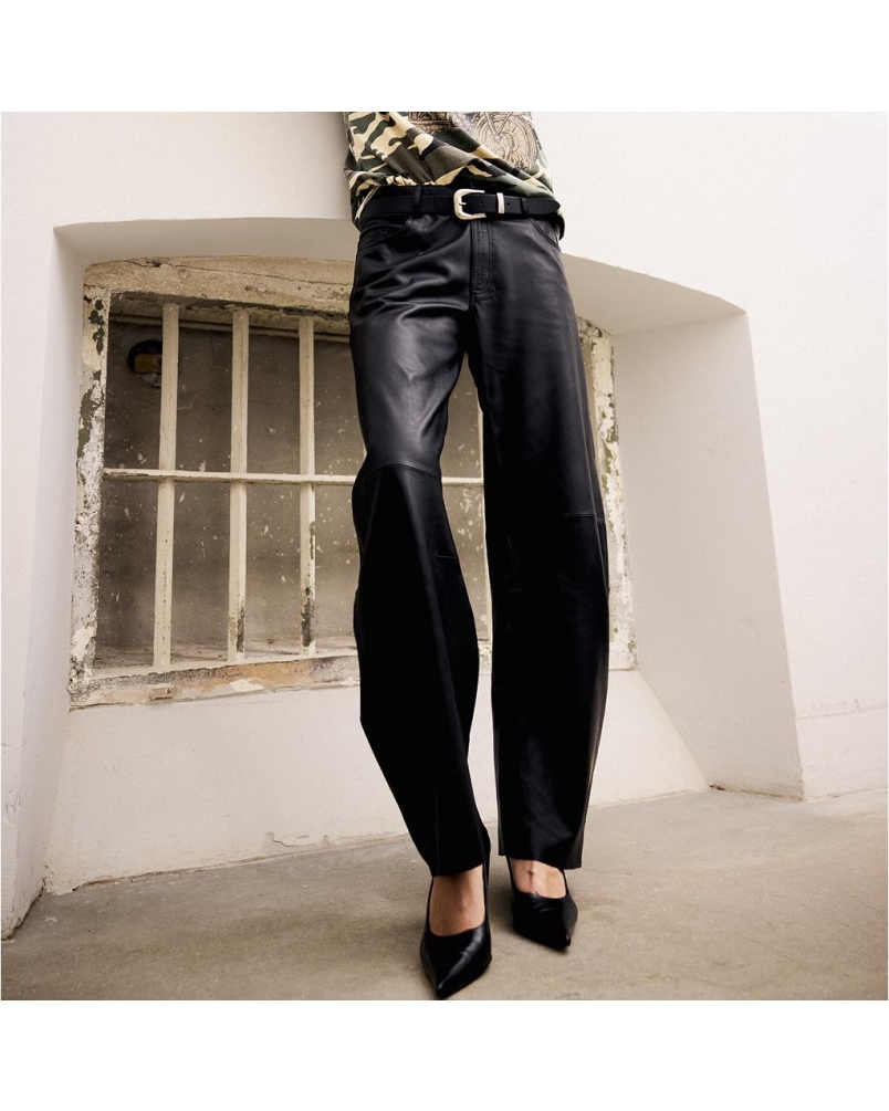 Depeche Milla balloon barrel pants full length black