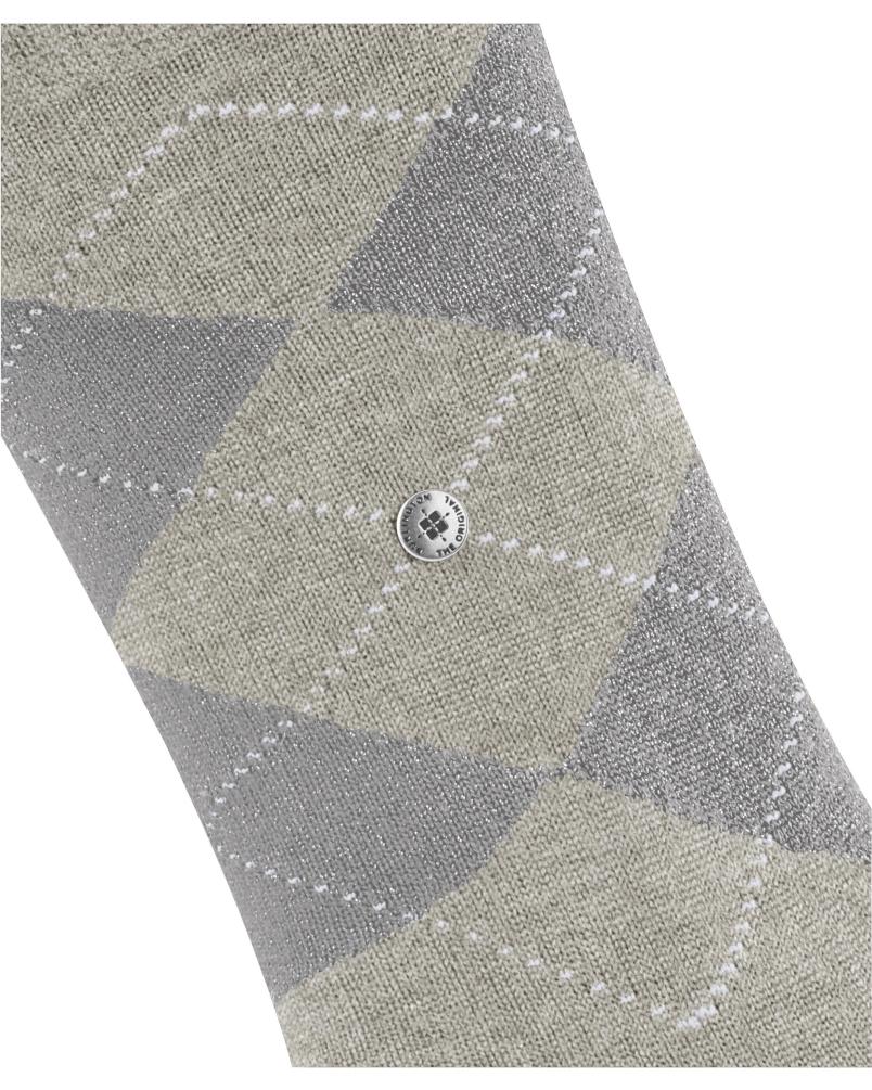 Burlington Marylebone lurex dames sokken light grey