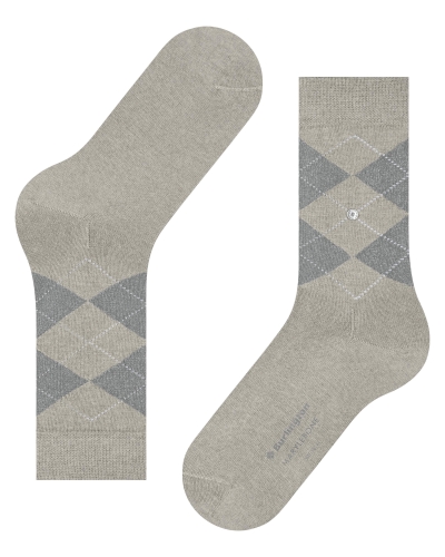 Burlington Marylebone lurex dames sokken light grey