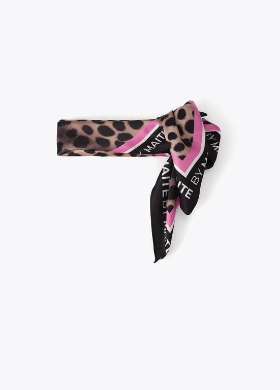 Lola Casademunt by Maite Animal print scarf black-pink