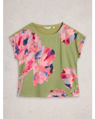 White Stuff Woven mix tee green green pr