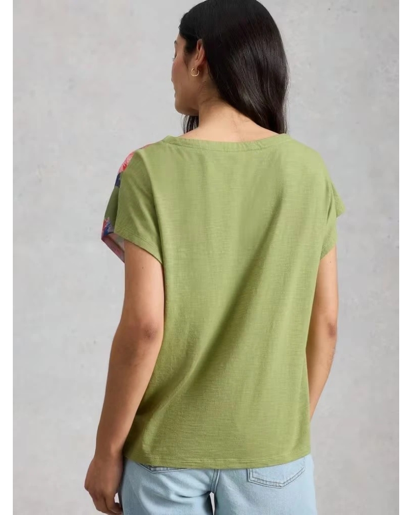 White Stuff Woven mix tee green green pr