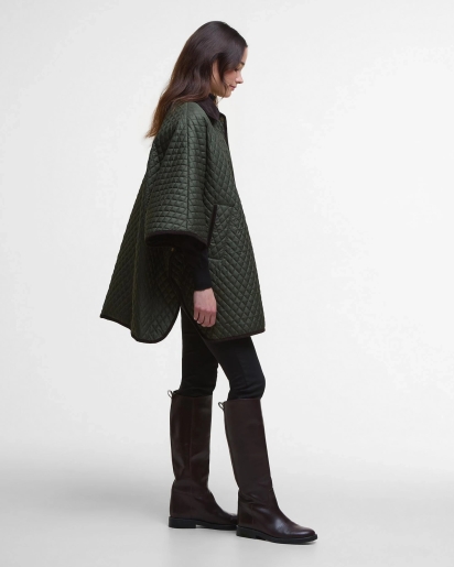 BARBOUR Barbour Oakham quilted cape olive