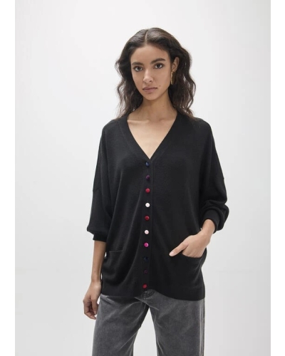 Lola Casademunt Oversized Cardigan multicolor Buttons black