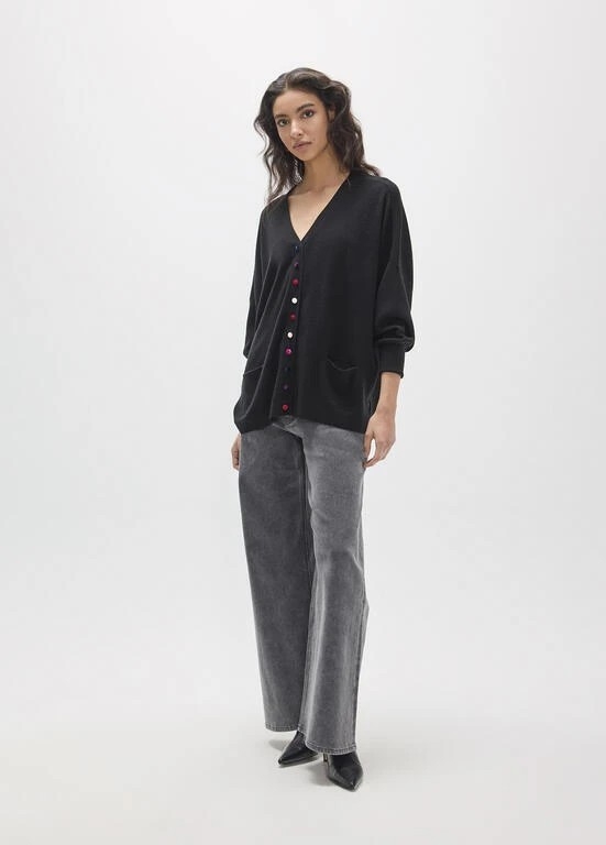 Lola Casademunt Oversized Cardigan multicolor Buttons black