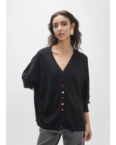 Lola Casademunt Oversized Cardigan multicolor Buttons black