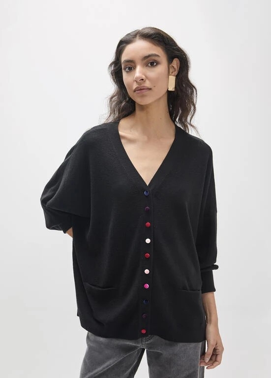Lola Casademunt Oversized Cardigan multicolor Buttons black