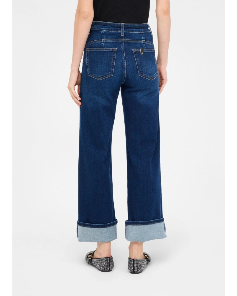 Liu Jo cropped jeans with belt den.blue bubble wash