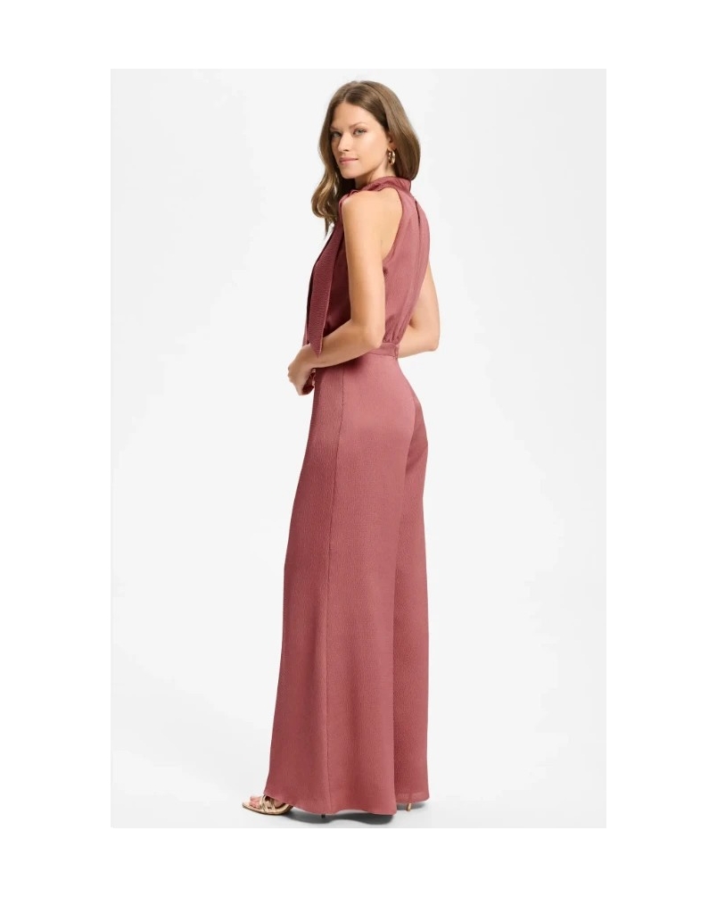 Swing Jumpsuit with satin tie blush rose