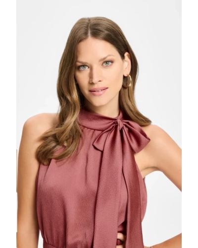 Swing Jumpsuit with satin tie blush rose
