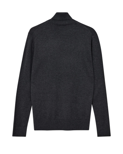 Mos Mosh Gallery Adam soft roll neck knit charcoal melange