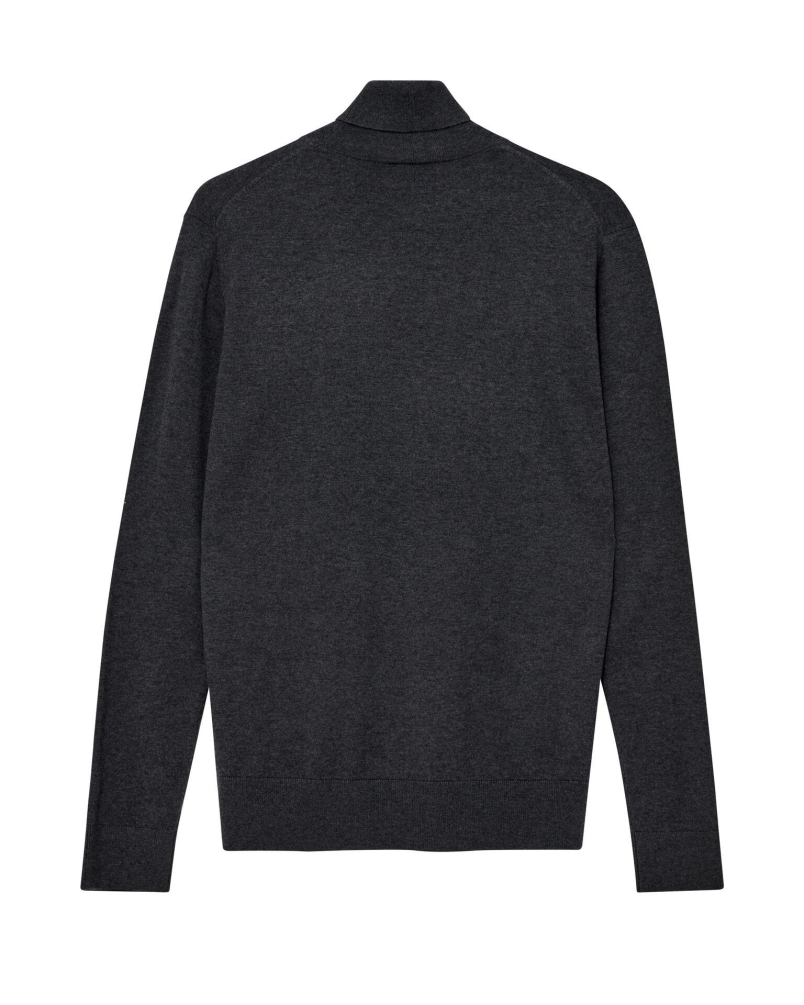 Mos Mosh Gallery Adam soft roll neck knit charcoal melange