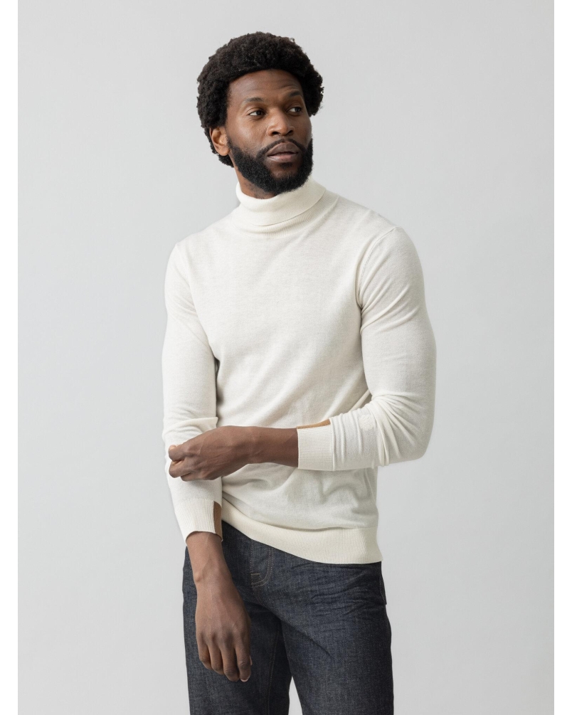 Mos Mosh Gallery Adam soft roll neck knit charcoal melange