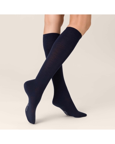 Kunert Soft wool cotton kniekousen marine