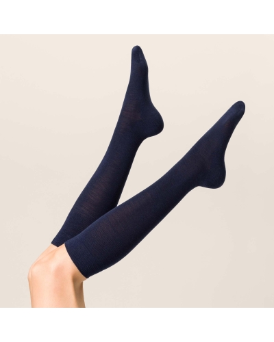 Kunert Soft wool cotton kniekousen marine