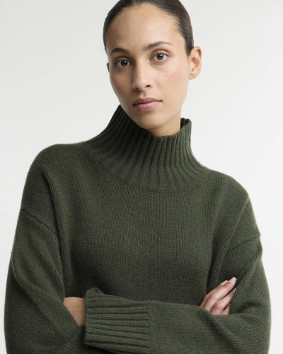 Barbour Woodhouse Cashmere-blend funnel neck jumper olive