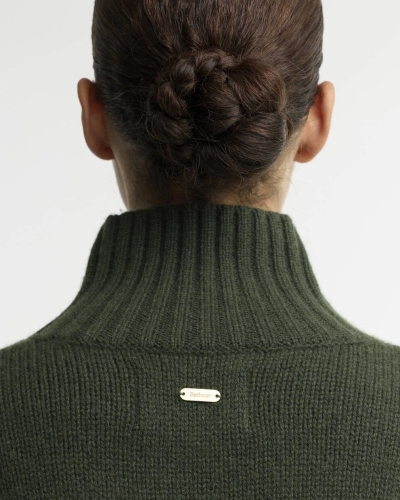 Barbour Woodhouse Cashmere-blend funnel neck jumper olive