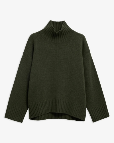Barbour Woodhouse Cashmere-blend funnel neck jumper olive