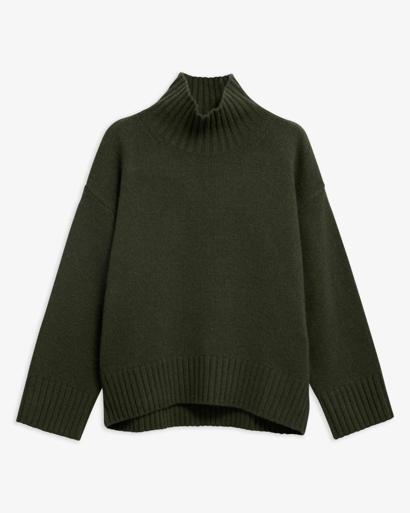 Barbour Woodhouse Cashmere-blend funnel neck jumper olive