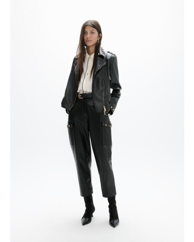 Lola Casademunt Studded PU biker jacket black