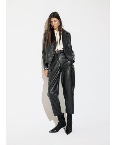Lola Casademunt Studded PU biker jacket black