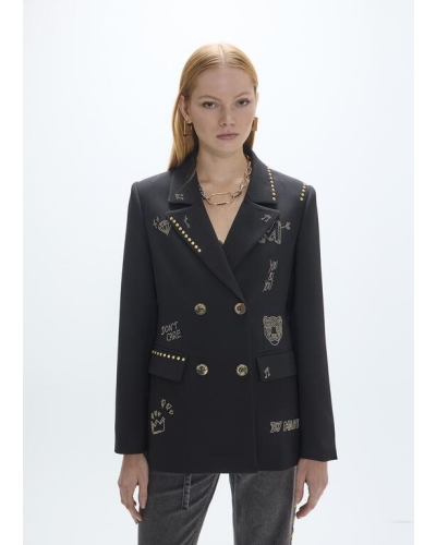 Lola Casademunt Studded rows blazer with images black