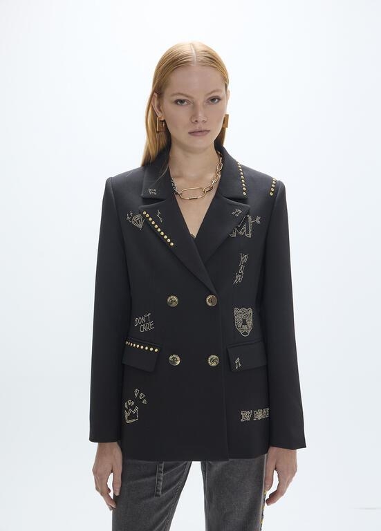 Lola Casademunt Studded rows blazer with images black